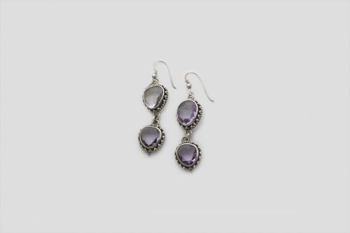 Amethyst silver earring (Wire Design)