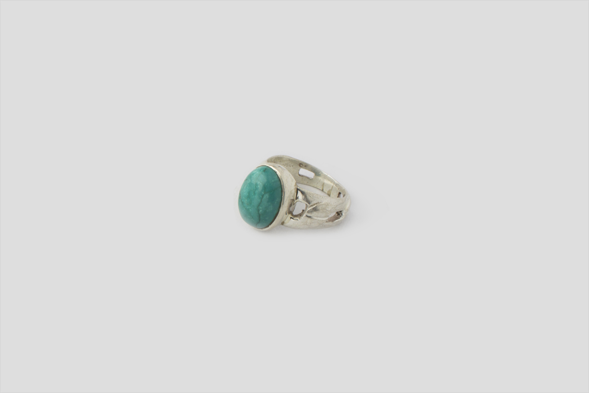 Turquoise Silver Ring (Chain Design)