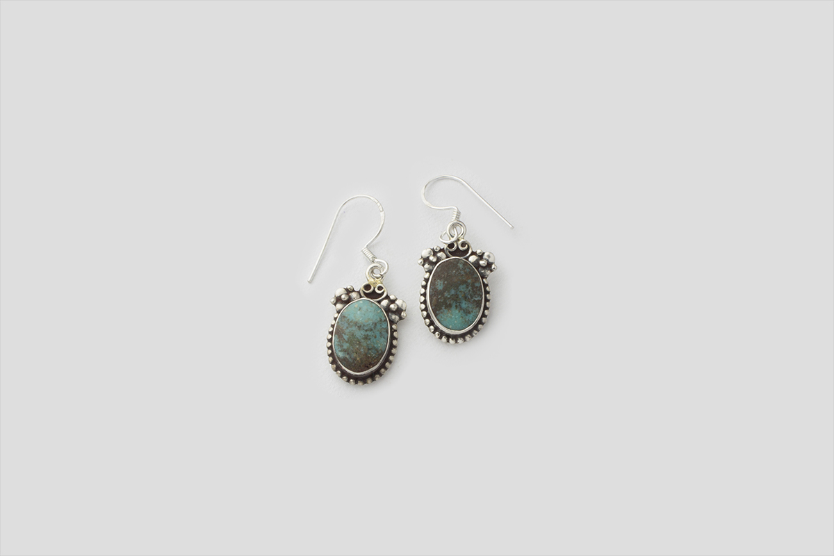 Turquoise Silver Earring(Wire Design)